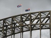 IMG_8818 Australia flag and New South Wales flag on Harbour bridge