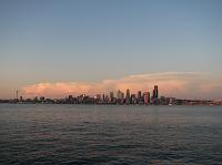 IMG_3639 Downtown Seattle from Alki Beach with unusual thunderhead clouds