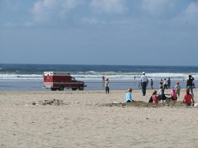 IMG_3324 Ambulance driving along the beach near Cannon Beach