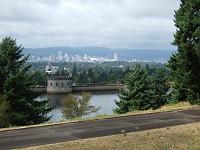 DSCF7280 View of Portland from Mount Tabor park on an extinct volcanic cinder cone