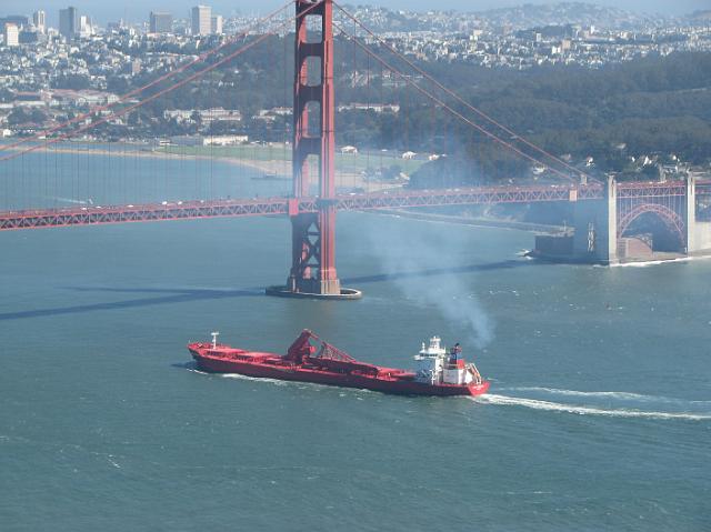 IMG_7944 A cargo ship passing under the Golden Gate Bridge