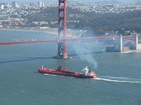 IMG_7944 A cargo ship passing under the Golden Gate Bridge