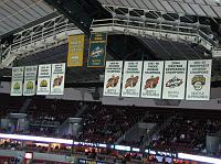 IMG_5283 Division and Conference championship banners for the Supersonics and Storm