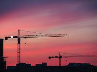IMG_0379 cranes silhouetted against bright pink sky