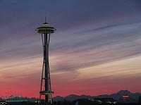 Space Needle at sunset