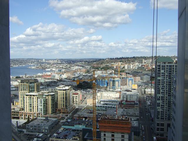 DSCF0395 The view from the north side of the office.  Lake Union is on the left and you can see our apartment and I-5 in the distance.