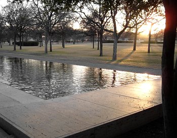 reflecting pond at Kimbell Art Museum