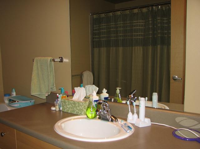 IMG_4768 The bathroom with all our stuff on the counter.